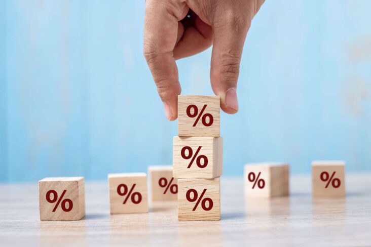 Cubos com simbolo de percentagem