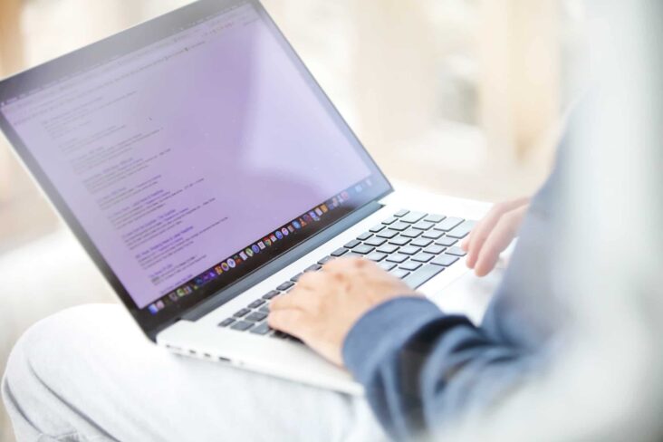 pessoa no computador a fazer pesquisa de compras online