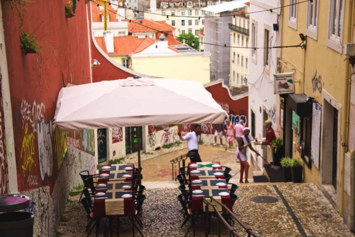 Esplanada no centro de Lisboa