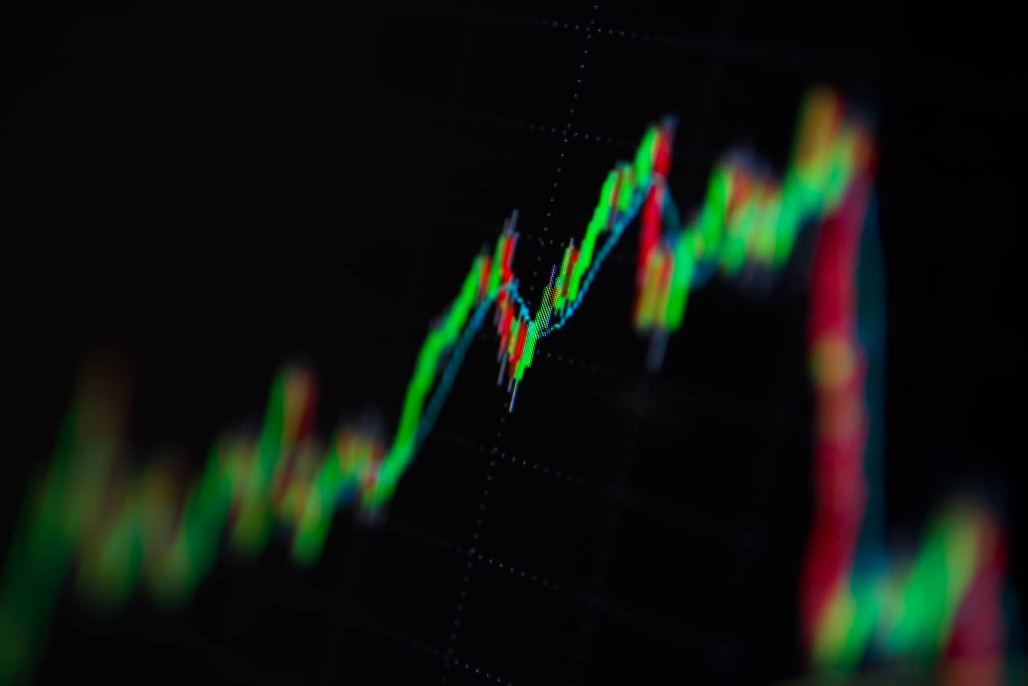 gráfico demonstrando uma quebra no valor das ações