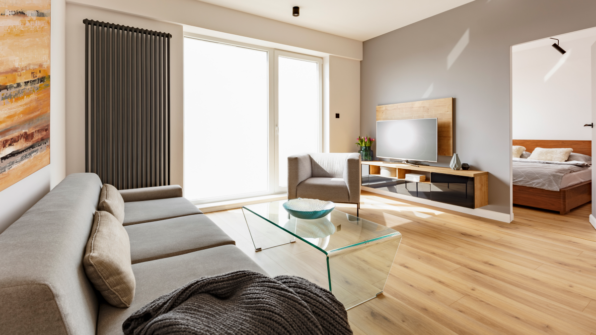 Leilões de imóveis: Onde licitar uma casa em segurança? Sala de apartamento moderno com toque de nórdico