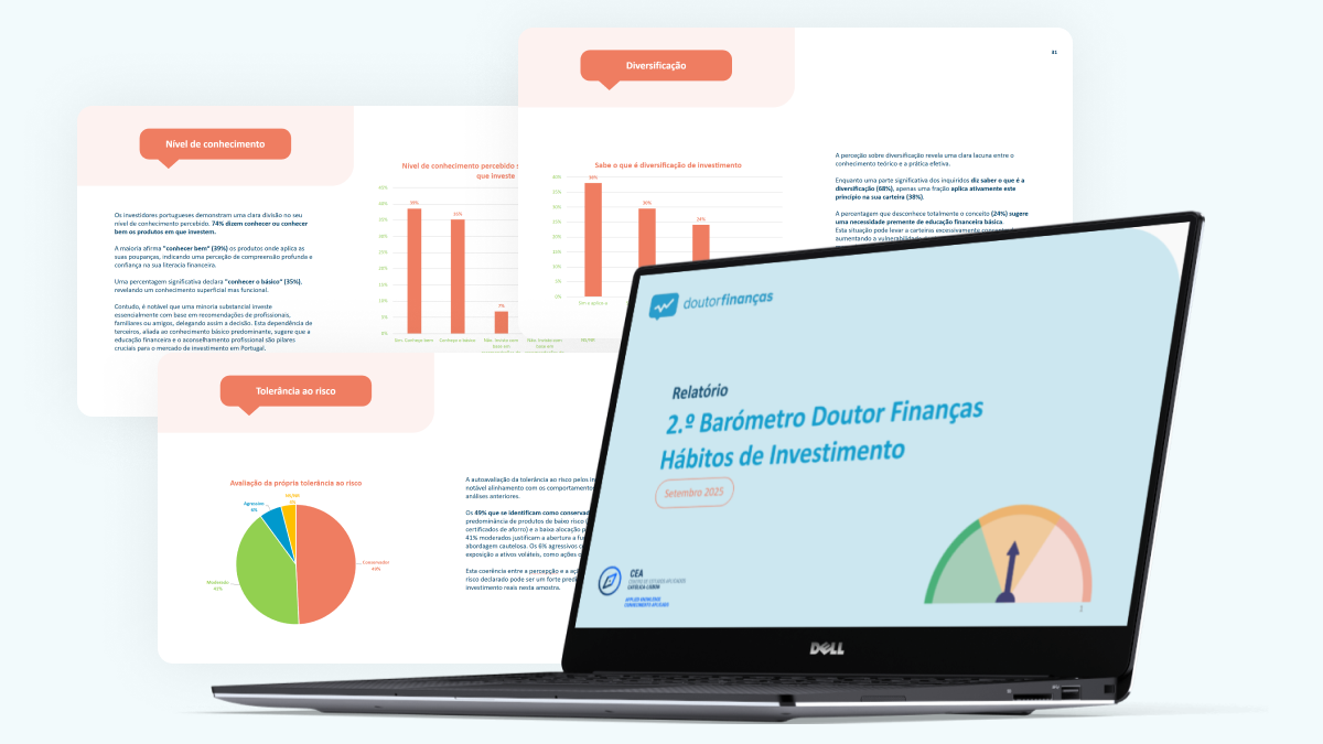 Imagem de um computador portátil onde se pode ver a capa do barómetro