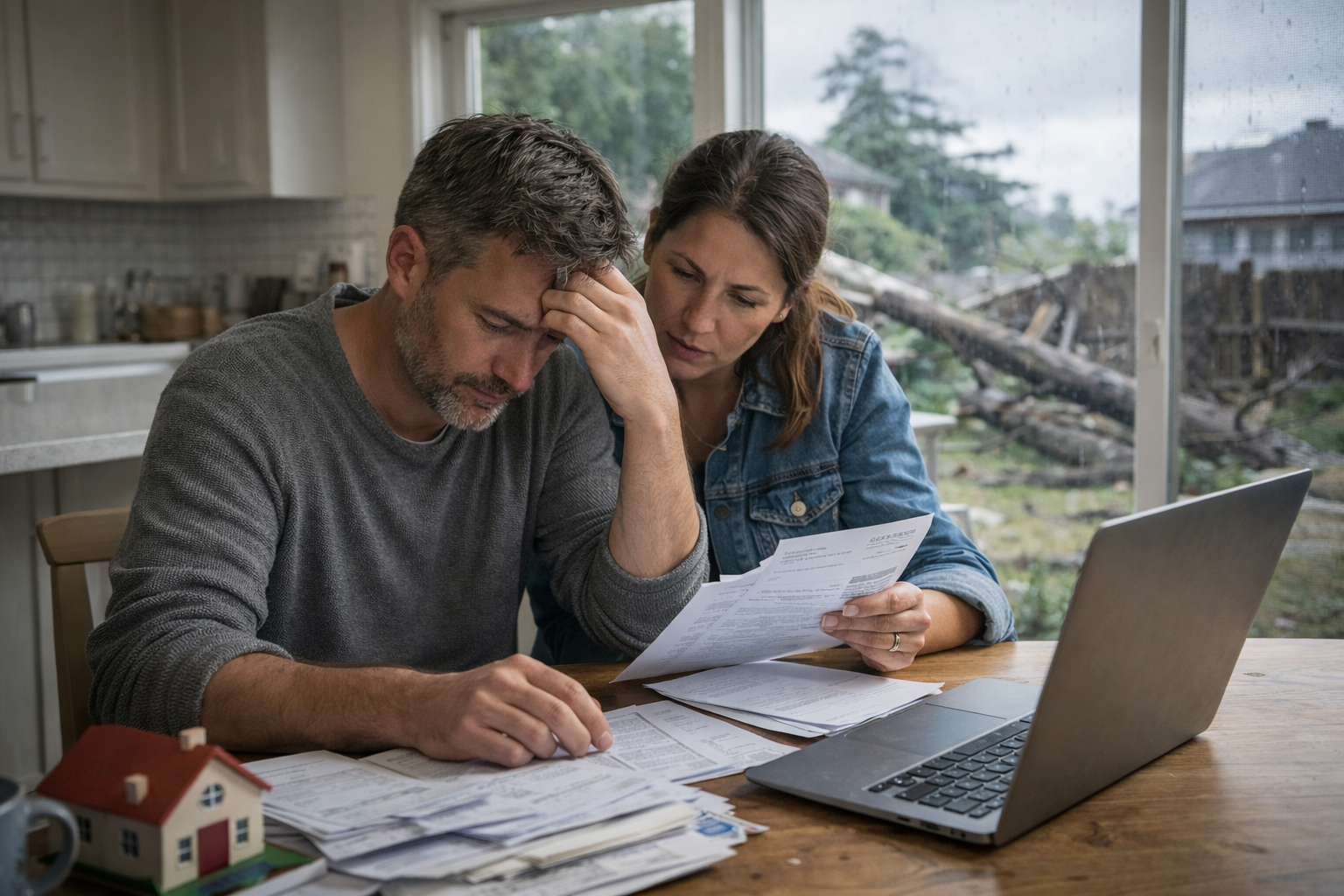 Reorganizar finanças após as tempestades: Como aliviar o orçamento e recuperar controlo casal a fazer contas e a reorganizar as finanças e o orçamento após as tempestades em Portugal
