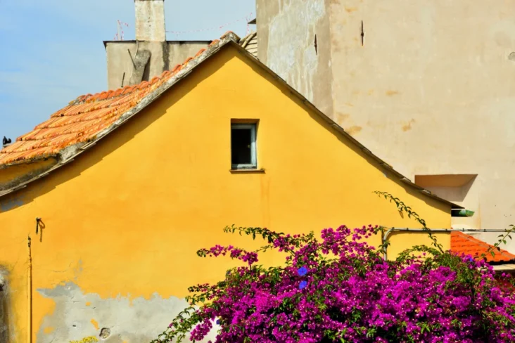 Imagem de uma moradia amarela