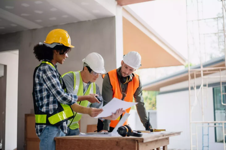 Pessoas a trabalhar numa obra