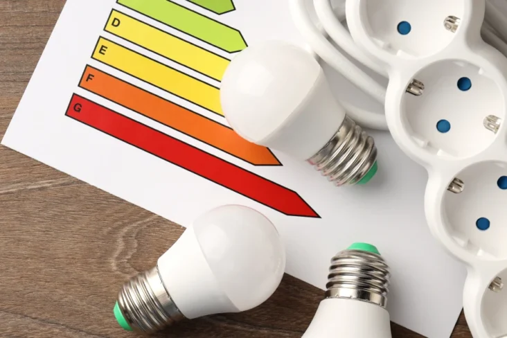 Imagem de lampadas e extensão de tomadas de energia