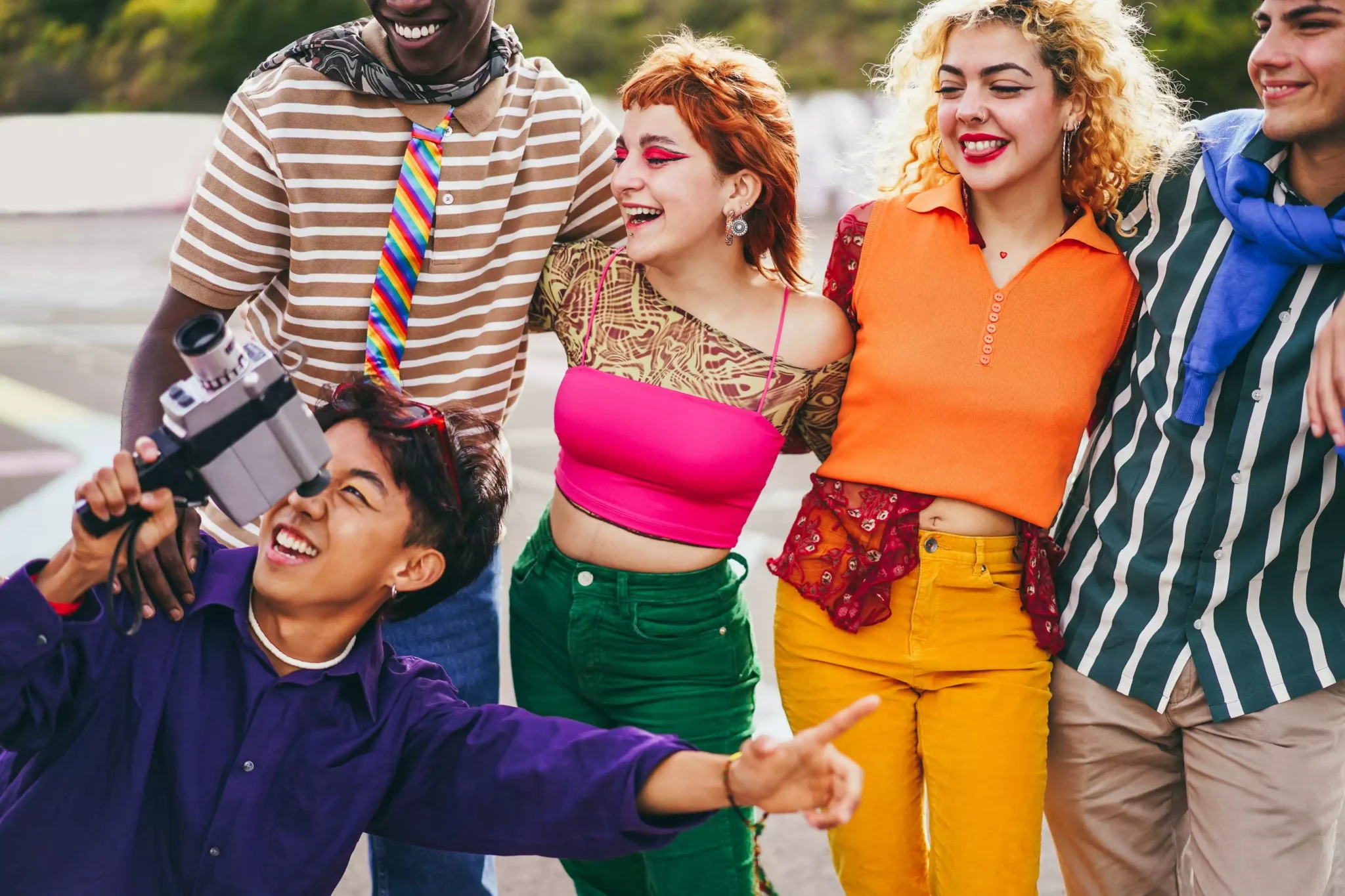 jovens a gravar vídeo