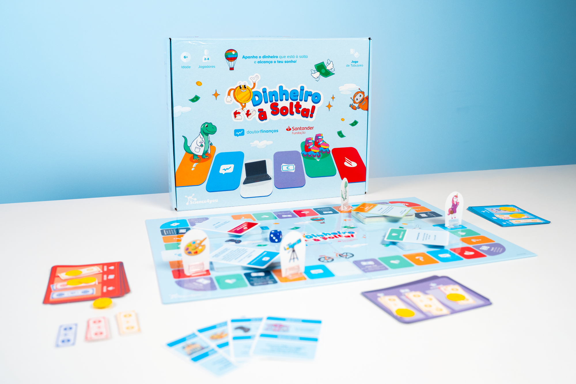 Dinheiro à Solta jogo de tabuleiro de literacia financeira