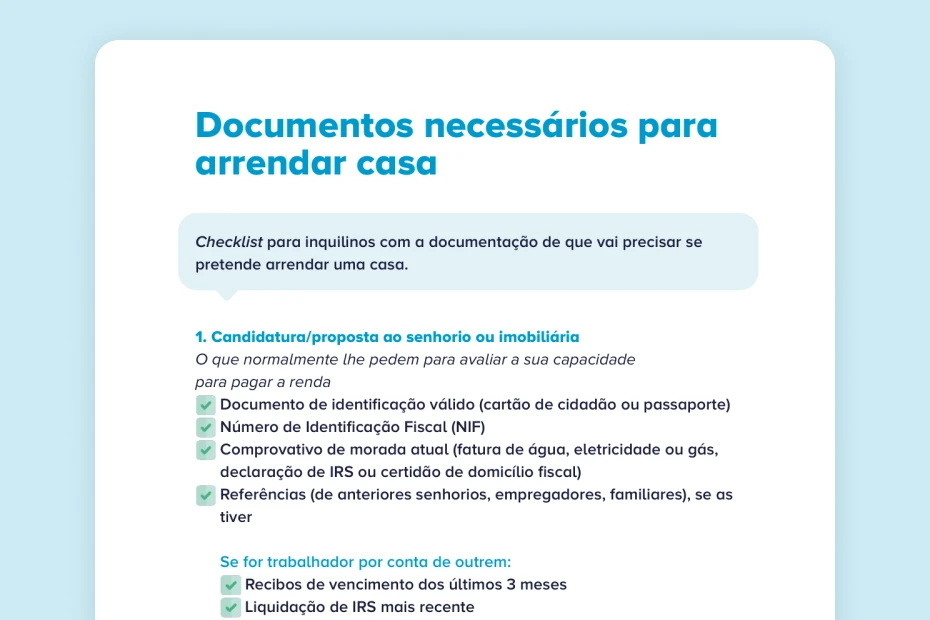 Imagem relativa ao descarregável "Documentos necessários para arrendar casa"