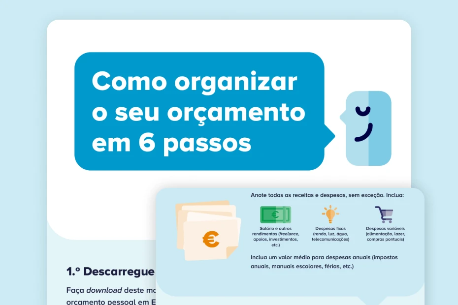 Imagem relativa ao descarregável "Como organizar o seu orçamento em 6 passos"