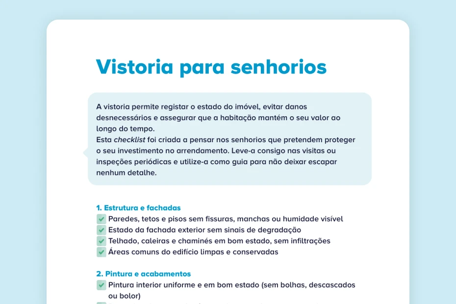 Imagem relativa ao descarregável "Vistoria para senhorios"